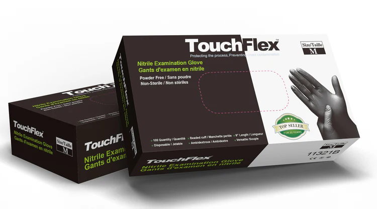 TouchFlex Nitrile Examination Gloves- Black
