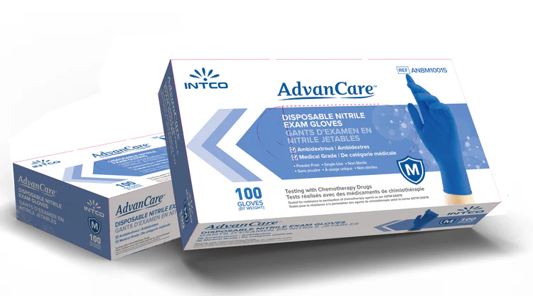 AdvanCare NItrile Examination Gloves-Blue