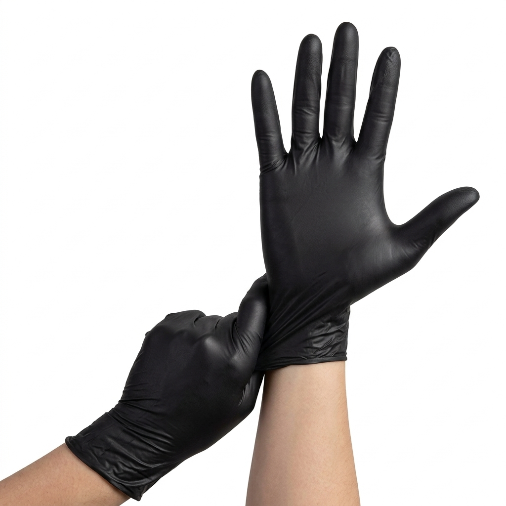 Disposable Synmax Vinyl Gloves Black